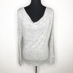 WHBM light gray cowl neck cold shoulder lightweight knit top size Extra Small XS